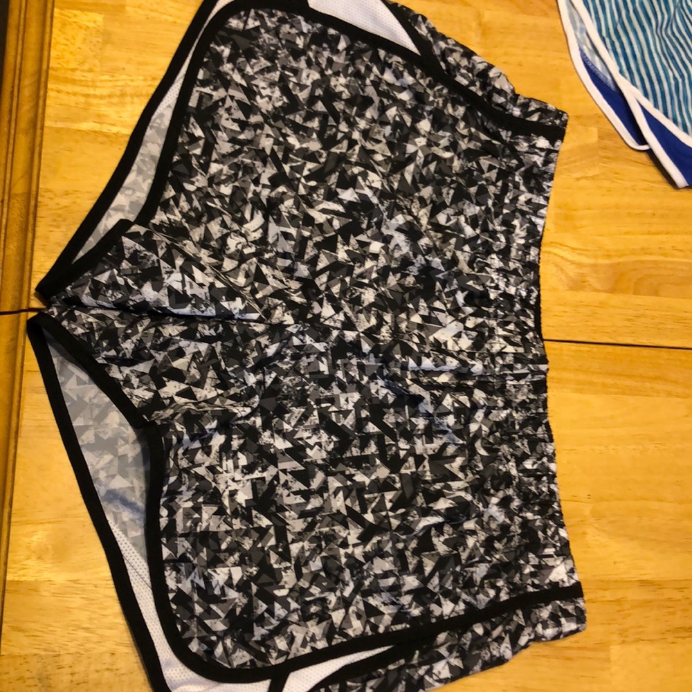 Black patterned shorts